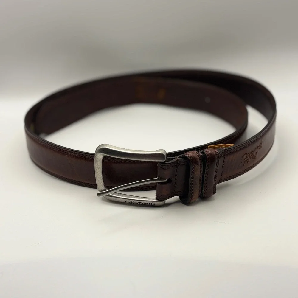 Browning genuine leather belt men's size 36 buckmark hunting outside outdoors